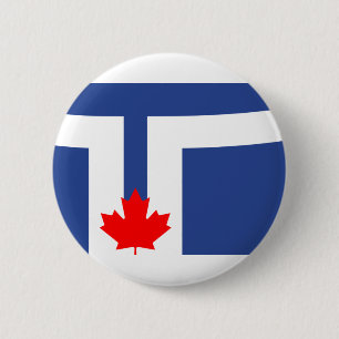 Badge Rond 5 Cm Drapeau de Toronto (Ontario) Bouton