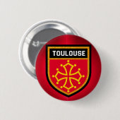 Badge Rond 5 Cm Drapeau de Toulouse (Devant & derrière)