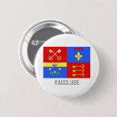 Badge Rond 5 Cm Drapeau de Vaucluse avec le nom (Devant & derrière)