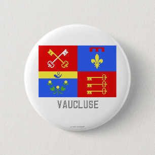 Badge Rond 5 Cm Drapeau de Vaucluse avec le nom