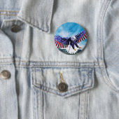Badge Rond 5 Cm Drapeau d'Eagle (En situation)