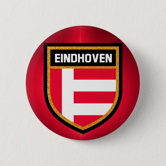 Badge Rond 5 Cm Drapeau d'Eindhoven (Devant)