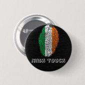Badge Rond 5 Cm Drapeau d'empreinte digitale de contact (Devant & derrière)