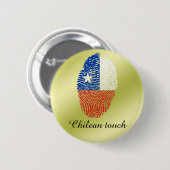 Badge Rond 5 Cm Drapeau d'empreintes digitales chilien (Devant & derrière)