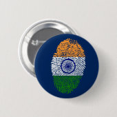 Badge Rond 5 Cm Drapeau d'empreintes digitales indien (Devant & derrière)