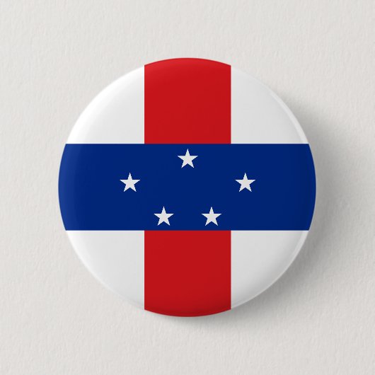 Badge Rond 5 Cm Drapeau des Antilles Pays-Bas (Devant)