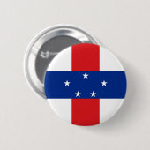 Badge Rond 5 Cm Drapeau des Antilles Pays-Bas (Devant & derrière)