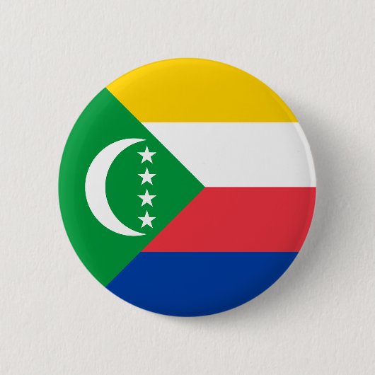 Badge Rond 5 Cm Drapeau des Comores (Devant)