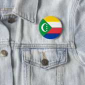Badge Rond 5 Cm Drapeau des Comores (En situation)