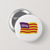 Badge Rond 5 Cm Drapeau des Îles Baléares Bouton (Devant & derrière)