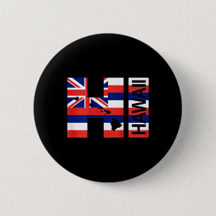 Badge Rond 5 Cm Drapeau des îles hawaïennes salut