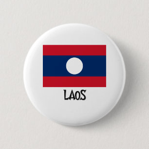Badge Rond 5 Cm Drapeau des Laotiens