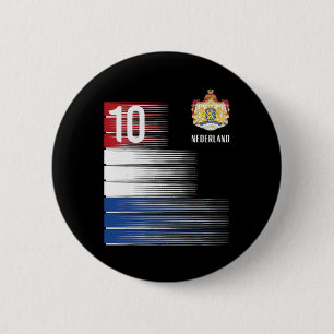 Badge Rond 5 Cm Drapeau des Pays-Bas 10 Orange Néerlandais Hommes