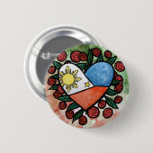 Badge Rond 5 Cm Drapeau des Philippines                            (Devant & derrière)