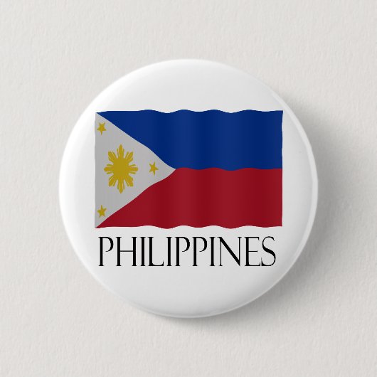 Badge Rond 5 Cm drapeau des Philippines (Devant)