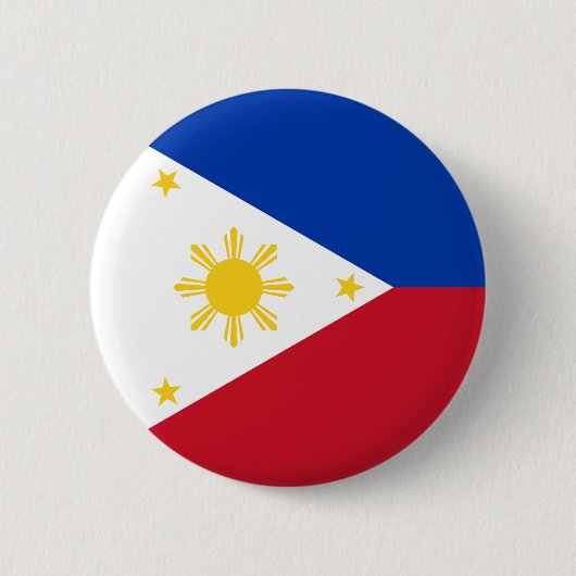 Badge Rond 5 Cm Drapeau des Philippines (Devant)