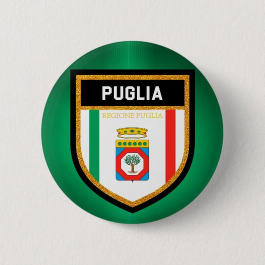 Badge Rond 5 Cm Drapeau des Pouilles (Devant)