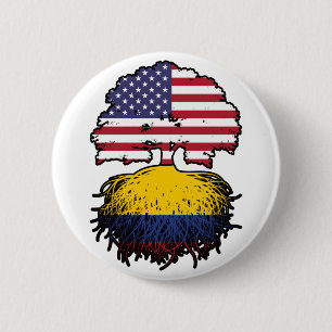 Badge Rond 5 Cm Drapeau des racines d'arbre Colombie-Britannique