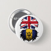 Badge Rond 5 Cm Drapeau des racines d'arbre de la Barbade (Devant & derrière)