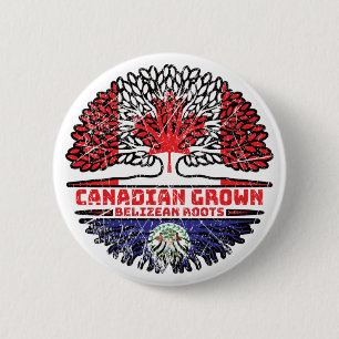 Badge Rond 5 Cm Drapeau des racines d'arbre du Canada bélizien can