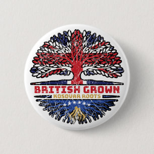 Badge Rond 5 Cm Drapeau des racines d'arbre du Kosovo