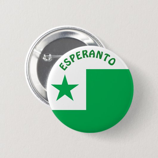 Badge Rond 5 Cm Drapeau d'espéranto, (Devant & derrière)