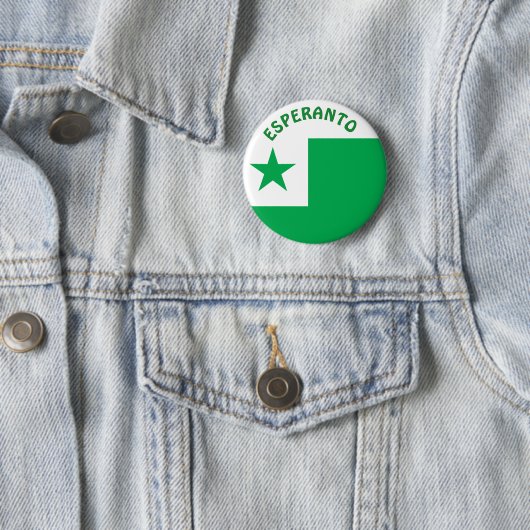 Badge Rond 5 Cm Drapeau d'espéranto, (En situation)