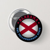 BADGE ROND 5 CM DRAPEAU D'ÉTAT D'ALABAMA (Devant & derrière)
