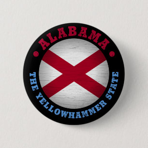 BADGE ROND 5 CM DRAPEAU D'ÉTAT D'ALABAMA