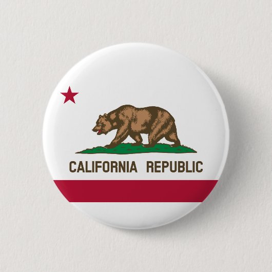Badge Rond 5 Cm Drapeau d'État de Californie (Devant)