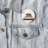 Badge Rond 5 Cm Drapeau d'État de Californie (En situation)