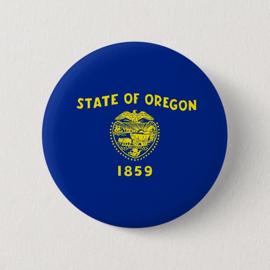 Badge Rond 5 Cm Drapeau d'État de l'Oregon (Devant)