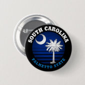 BADGE ROND 5 CM DRAPEAU D'ÉTAT DE PALMETTO DE CAROLINE SUD (Devant & derrière)