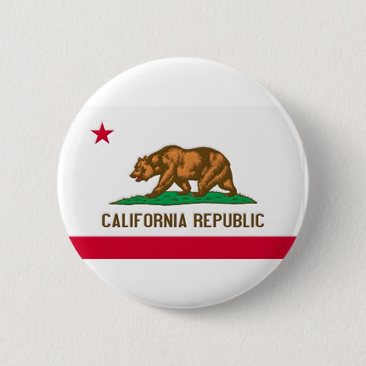 Badge Rond 5 Cm Drapeau d'état de République de la Californie (Devant)