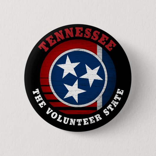 BADGE ROND 5 CM DRAPEAU D'ÉTAT DE VOLONTAIRE TENNESSEE (Devant)