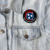 BADGE ROND 5 CM DRAPEAU D'ÉTAT DE VOLONTAIRE TENNESSEE (En situation)