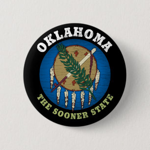 BADGE ROND 5 CM DRAPEAU D'ÉTAT D'OKLAHOMA