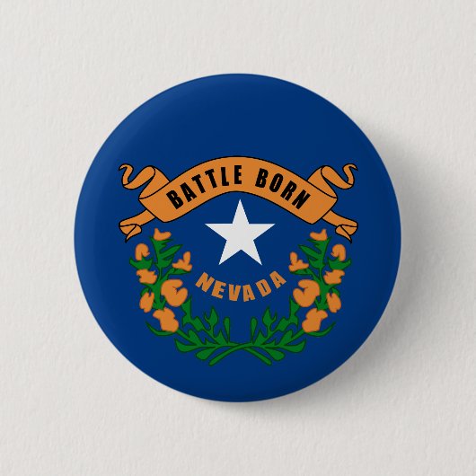 Badge Rond 5 Cm Drapeau d'état du Nevada (Devant)