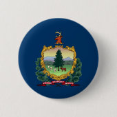 Badge Rond 5 Cm Drapeau d'État du Vermont (Devant)