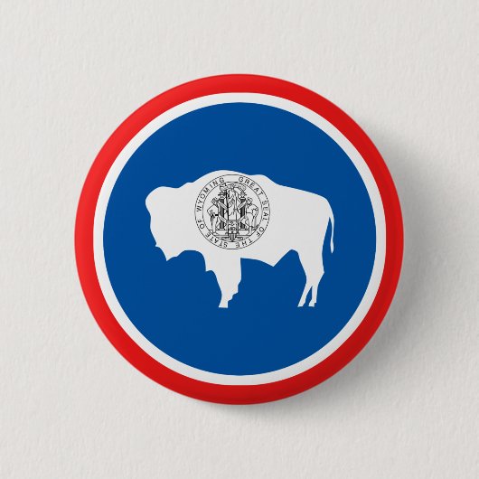 Badge Rond 5 Cm Drapeau d'état du Wyoming (Devant)