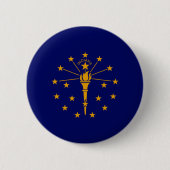 Badge Rond 5 Cm Drapeau d'état Indiana (Devant)