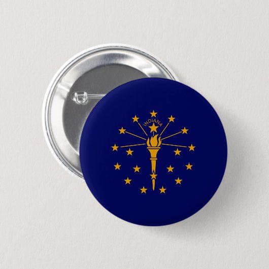 Badge Rond 5 Cm Drapeau d'état Indiana (Devant & derrière)