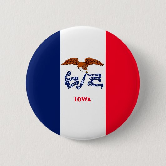 Badge Rond 5 Cm Drapeau d'État Iowa (Devant)