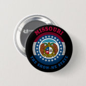 BADGE ROND 5 CM DRAPEAU D'ÉTAT MISSOURI SHOW-ME (Devant & derrière)