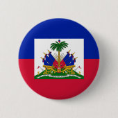 Badge Rond 5 Cm Drapeau d'Haïti (Devant)
