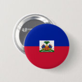 Badge Rond 5 Cm Drapeau d'Haïti (Devant & derrière)