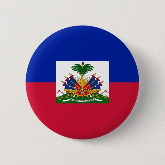 Badge Rond 5 Cm Drapeau d'Haïti (Devant)