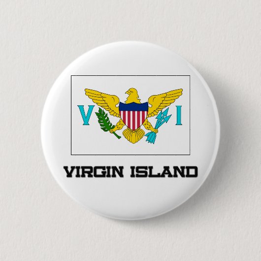 Badge Rond 5 Cm Drapeau d'île de Vierge (Devant)