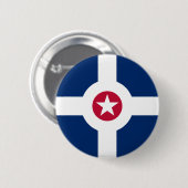 Badge Rond 5 Cm Drapeau d'Indianapolis, Bouton Indien (Devant & derrière)