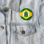 Badge Rond 5 Cm Drapeau Dînera Brésil (En situation)